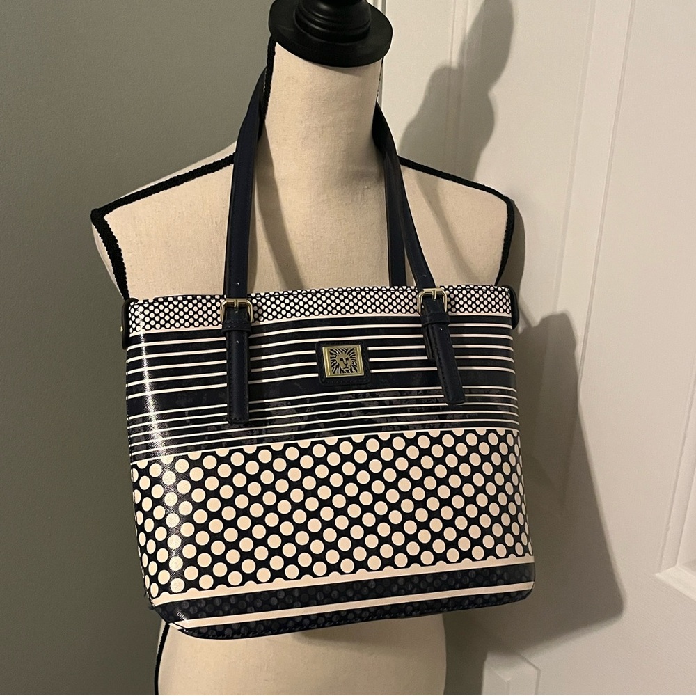 Anne Klein Navy/Creme Shoulder Bag
